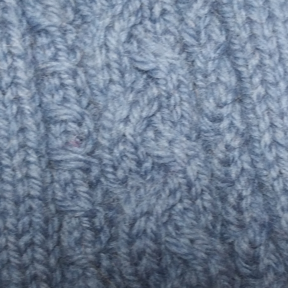 Dusty Blue Wool Mittens, Cables, Adult Size Large/Extra Large (Hand Knit) - Picture 3 of 3